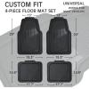 imageCAR PASS Heavy Duty Rubber Floor Mats Pink Car Mats Full Set with Trunk Cargo Liner  Universal Waterproof Floor Mats for Car SUV Truck Durable All Weather Liner Mats Automotive Women All PinkBlack