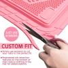 imageCAR PASS Heavy Duty Rubber Floor Mats Pink Car Mats Full Set with Trunk Cargo Liner  Universal Waterproof Floor Mats for Car SUV Truck Durable All Weather Liner Mats Automotive Women All PinkAll Pink