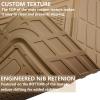 imageCAR PASS Heavy Duty Rubber Floor Mats Pink Car Mats Full Set with Trunk Cargo Liner  Universal Waterproof Floor Mats for Car SUV Truck Durable All Weather Liner Mats Automotive Women All PinkBeige Cargo Liner