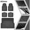 imageCAR PASS Heavy Duty Rubber Floor Mats Pink Car Mats Full Set with Trunk Cargo Liner  Universal Waterproof Floor Mats for Car SUV Truck Durable All Weather Liner Mats Automotive Women All PinkBlack Cargo Liner