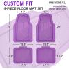 imageCAR PASS Heavy Duty Rubber Floor Mats Pink Car Mats Full Set with Trunk Cargo Liner  Universal Waterproof Floor Mats for Car SUV Truck Durable All Weather Liner Mats Automotive Women All Pinkpurple