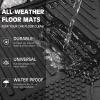 imageCAR PASS Heavy Duty Rubber Floor Mats Pink Car Mats Full Set with Trunk Cargo Liner  Universal Waterproof Floor Mats for Car SUV Truck Durable All Weather Liner Mats Automotive Women All PinkBlack Silver