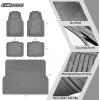 imageCAR PASS Heavy Duty Rubber Floor Mats Pink Car Mats Full Set with Trunk Cargo Liner  Universal Waterproof Floor Mats for Car SUV Truck Durable All Weather Liner Mats Automotive Women All PinkGray Cargo Liner
