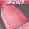 imageCAR PASS Heavy Duty Rubber Floor Mats Pink Car Mats Full Set with Trunk Cargo Liner  Universal Waterproof Floor Mats for Car SUV Truck Durable All Weather Liner Mats Automotive Women All PinkAll Pink Cargo Liner