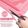 imageCAR PASS Heavy Duty Rubber Floor Mats Pink Car Mats Full Set with Trunk Cargo Liner  Universal Waterproof Floor Mats for Car SUV Truck Durable All Weather Liner Mats Automotive Women All PinkAll Pink Cargo Liner