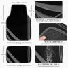 imageCAR PASS Pink Edge Faux Leather Car Floor Mats Universal Car Carpet Mats with Double Stitch Line AntiSlip Backing Design for Cute Girly Women Fit 95 AutomotiveSUVsSedanVans Black and PinkBlack and Gray