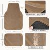 imageCAR PASS Pink Edge Faux Leather Car Floor Mats Universal Car Carpet Mats with Double Stitch Line AntiSlip Backing Design for Cute Girly Women Fit 95 AutomotiveSUVsSedanVans Black and PinkPure Beige