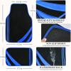 imageCAR PASS Pink Edge Faux Leather Car Floor Mats Universal Car Carpet Mats with Double Stitch Line AntiSlip Backing Design for Cute Girly Women Fit 95 AutomotiveSUVsSedanVans Black and PinkBlack Blue