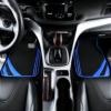 imageCAR PASS Pink Edge Faux Leather Car Floor Mats Universal Car Carpet Mats with Double Stitch Line AntiSlip Backing Design for Cute Girly Women Fit 95 AutomotiveSUVsSedanVans Black and PinkBlack Blue