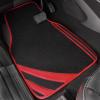 imageCAR PASS Pink Edge Faux Leather Car Floor Mats Universal Car Carpet Mats with Double Stitch Line AntiSlip Backing Design for Cute Girly Women Fit 95 AutomotiveSUVsSedanVans Black and PinkBlack and Red