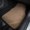 imageCAR PASS Pink Edge Faux Leather Car Floor Mats Universal Car Carpet Mats with Double Stitch Line AntiSlip Backing Design for Cute Girly Women Fit 95 AutomotiveSUVsSedanVans Black and PinkPure Beige