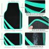 imageCAR PASS Pink Edge Faux Leather Car Floor Mats Universal Car Carpet Mats with Double Stitch Line AntiSlip Backing Design for Cute Girly Women Fit 95 AutomotiveSUVsSedanVans Black and PinkBlack and Mint