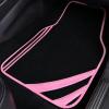 imageCAR PASS Pink Edge Faux Leather Car Floor Mats Universal Car Carpet Mats with Double Stitch Line AntiSlip Backing Design for Cute Girly Women Fit 95 AutomotiveSUVsSedanVans Black and PinkBlack and Pink