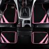 imageCAR PASS Pink Edge Faux Leather Car Floor Mats Universal Car Carpet Mats with Double Stitch Line AntiSlip Backing Design for Cute Girly Women Fit 95 AutomotiveSUVsSedanVans Black and PinkBlack and Pink
