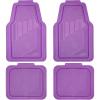imageCAR PASS Heavy Duty Rubber Floor Mats Pink Car Mats Full Set with Trunk Cargo Liner  Universal Waterproof Floor Mats for Car SUV Truck Durable All Weather Liner Mats Automotive Women All Pinkpurple