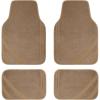imageCAR PASS Pink Edge Faux Leather Car Floor Mats Universal Car Carpet Mats with Double Stitch Line AntiSlip Backing Design for Cute Girly Women Fit 95 AutomotiveSUVsSedanVans Black and PinkPure Beige