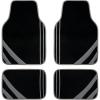 imageCAR PASS Pink Edge Faux Leather Car Floor Mats Universal Car Carpet Mats with Double Stitch Line AntiSlip Backing Design for Cute Girly Women Fit 95 AutomotiveSUVsSedanVans Black and PinkBlack and Gray