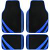 imageCAR PASS Pink Edge Faux Leather Car Floor Mats Universal Car Carpet Mats with Double Stitch Line AntiSlip Backing Design for Cute Girly Women Fit 95 AutomotiveSUVsSedanVans Black and PinkBlack Blue