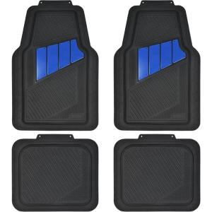 imageCAR PASS Heavy Duty Rubber Floor Mats Pink Car Mats Full Set with Trunk Cargo Liner  Universal Waterproof Floor Mats for Car SUV Truck Durable All Weather Liner Mats Automotive Women All PinkBlue