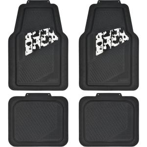 imageCAR PASS Heavy Duty Rubber Floor Mats Pink Car Mats Full Set with Trunk Cargo Liner  Universal Waterproof Floor Mats for Car SUV Truck Durable All Weather Liner Mats Automotive Women All PinkCow Print