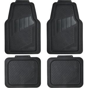 imageCAR PASS Heavy Duty Rubber Floor Mats Pink Car Mats Full Set with Trunk Cargo Liner  Universal Waterproof Floor Mats for Car SUV Truck Durable All Weather Liner Mats Automotive Women All PinkBlack