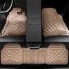 imageCAR PASS Rubber Car Mats Waterproof Car Floor Mats All WeatherCar Mat Full Set 3 Piece Automotive Floor Mat Trim to Fit for Cars Sedans SUVs Trucks Heavy Duty AntiSlip Easy Clean All BlackAll Beige