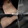 imageCAR PASS Rubber Car Mats Waterproof Car Floor Mats All WeatherCar Mat Full Set 3 Piece Automotive Floor Mat Trim to Fit for Cars Sedans SUVs Trucks Heavy Duty AntiSlip Easy Clean All BlackAll Beige