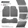 imageCAR PASS Rubber Car Mats Waterproof Car Floor Mats All WeatherCar Mat Full Set 3 Piece Automotive Floor Mat Trim to Fit for Cars Sedans SUVs Trucks Heavy Duty AntiSlip Easy Clean All BlackAll Gray