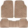 imageCAR PASS Rubber Car Mats Waterproof Car Floor Mats All WeatherCar Mat Full Set 3 Piece Automotive Floor Mat Trim to Fit for Cars Sedans SUVs Trucks Heavy Duty AntiSlip Easy Clean All BlackAll Beige