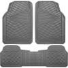 imageCAR PASS Rubber Car Mats Waterproof Car Floor Mats All WeatherCar Mat Full Set 3 Piece Automotive Floor Mat Trim to Fit for Cars Sedans SUVs Trucks Heavy Duty AntiSlip Easy Clean All BlackAll Gray