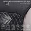 imageCAR PASS Car Seat Protector 2 Pack Sideless Nappa Leather Seat Covers for Cars All Season Waterproof Breathable Front Seats Cushion with Storage Pocket Universal Fit Vehicle Car SUV Truck All BlackBlack