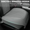 imageCAR PASS Car Seat Protector 2 Pack Sideless Nappa Leather Seat Covers for Cars All Season Waterproof Breathable Front Seats Cushion with Storage Pocket Universal Fit Vehicle Car SUV Truck All BlackGray