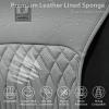imageCAR PASS Car Seat Protector 2 Pack Sideless Nappa Leather Seat Covers for Cars All Season Waterproof Breathable Front Seats Cushion with Storage Pocket Universal Fit Vehicle Car SUV Truck All BlackGray