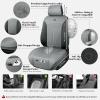imageCAR PASS Car Seat Protector 2 Pack Sideless Nappa Leather Seat Covers for Cars All Season Waterproof Breathable Front Seats Cushion with Storage Pocket Universal Fit Vehicle Car SUV Truck All BlackGray