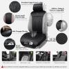 imageCAR PASS Car Seat Protector 2 Pack Sideless Nappa Leather Seat Covers for Cars All Season Waterproof Breathable Front Seats Cushion with Storage Pocket Universal Fit Vehicle Car SUV Truck All BlackBlack