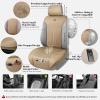 imageCAR PASS Car Seat Protector 2 Pack Sideless Nappa Leather Seat Covers for Cars All Season Waterproof Breathable Front Seats Cushion with Storage Pocket Universal Fit Vehicle Car SUV Truck All BlackBeige