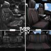 imageCAR PASS Nappa Leather Seat Covers Red Piping Luxury Leather Car Seat Covers Full Set Suede Automotive Seat Covers Full Coverage Cushioned Universal Fit for SUV Pickup Truck SedanBlack and RedBlack and Red