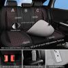 imageCAR PASS Nappa Leather Seat Covers Red Piping Luxury Leather Car Seat Covers Full Set Suede Automotive Seat Covers Full Coverage Cushioned Universal Fit for SUV Pickup Truck SedanBlack and RedBlack and Red