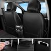 imageCAR PASS Nappa Leather Seat Covers Red Piping Luxury Leather Car Seat Covers Full Set Suede Automotive Seat Covers Full Coverage Cushioned Universal Fit for SUV Pickup Truck SedanBlack and RedBlack Red