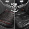 imageCAR PASS Luxury PU Leather Two Front Car Seat Covers Waterproof Seat Covers Compatible with Front Seat Armrests Airbag Compatible Anti Slip Universal Fit for Cars Suvs Vans Trucks Black BlueBlackRed
