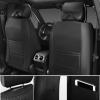 imageCAR PASS Luxury PU Leather Two Front Car Seat Covers Waterproof Seat Covers Compatible with Front Seat Armrests Airbag Compatible Anti Slip Universal Fit for Cars Suvs Vans Trucks Black BluePure Black