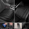imageCAR PASS Luxury PU Leather Two Front Car Seat Covers Waterproof Seat Covers Compatible with Front Seat Armrests Airbag Compatible Anti Slip Universal Fit for Cars Suvs Vans Trucks Black BlueAll Black
