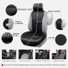 imageCAR PASS Luxury PU Leather Two Front Car Seat Covers Waterproof Seat Covers Compatible with Front Seat Armrests Airbag Compatible Anti Slip Universal Fit for Cars Suvs Vans Trucks Black BlueSolidBlack