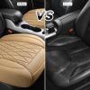 imageCAR PASS Luxury PU Leather Two Front Car Seat Covers Waterproof Seat Covers Compatible with Front Seat Armrests Airbag Compatible Anti Slip Universal Fit for Cars Suvs Vans Trucks Black BlueLight Beige