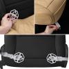 imageCAR PASS Luxury PU Leather Two Front Car Seat Covers Waterproof Seat Covers Compatible with Front Seat Armrests Airbag Compatible Anti Slip Universal Fit for Cars Suvs Vans Trucks Black BlueLight Beige