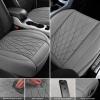imageCAR PASS Luxury PU Leather Two Front Car Seat Covers Waterproof Seat Covers Compatible with Front Seat Armrests Airbag Compatible Anti Slip Universal Fit for Cars Suvs Vans Trucks Black BlueAll Gray