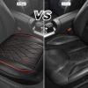 imageCAR PASS Luxury PU Leather Two Front Car Seat Covers Waterproof Seat Covers Compatible with Front Seat Armrests Airbag Compatible Anti Slip Universal Fit for Cars Suvs Vans Trucks Black BlueBlackRed