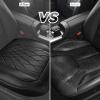 imageCAR PASS Luxury PU Leather Two Front Car Seat Covers Waterproof Seat Covers Compatible with Front Seat Armrests Airbag Compatible Anti Slip Universal Fit for Cars Suvs Vans Trucks Black BlueAll Black
