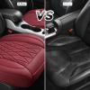imageCAR PASS Luxury PU Leather Two Front Car Seat Covers Waterproof Seat Covers Compatible with Front Seat Armrests Airbag Compatible Anti Slip Universal Fit for Cars Suvs Vans Trucks Black BlueAll Red