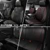 imageCAR PASS Luxury PU Leather Two Front Car Seat Covers Waterproof Seat Covers Compatible with Front Seat Armrests Airbag Compatible Anti Slip Universal Fit for Cars Suvs Vans Trucks Black BlueRed Black